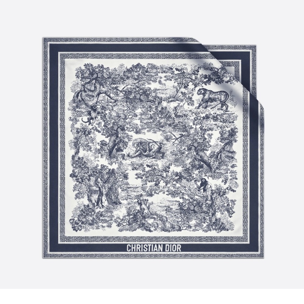Dior Toile de Jouy Sauvage 90 Square Scarf